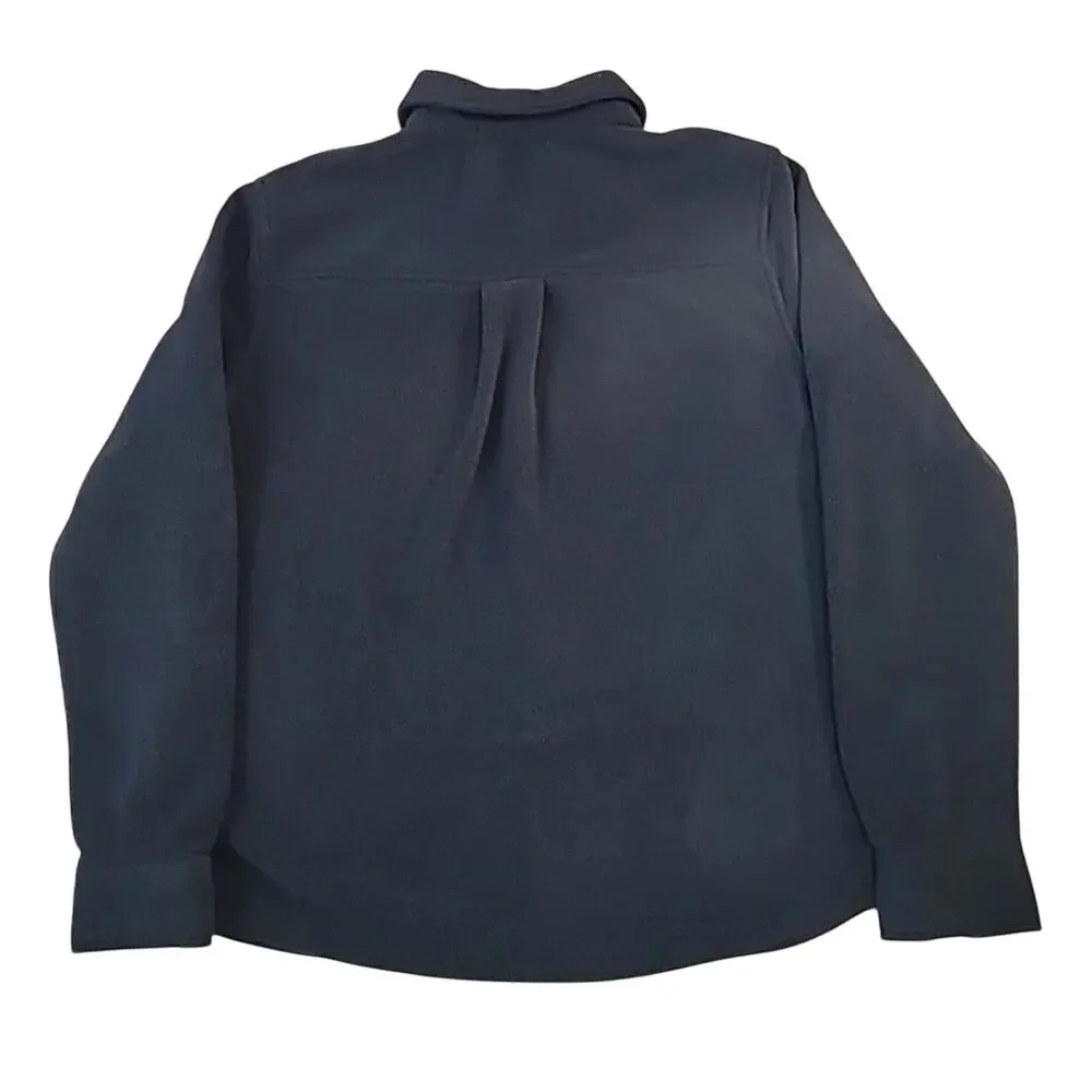 True Religion Lurex Woven Shacket Shirt Jacket Black Polar Fleece Men’s M